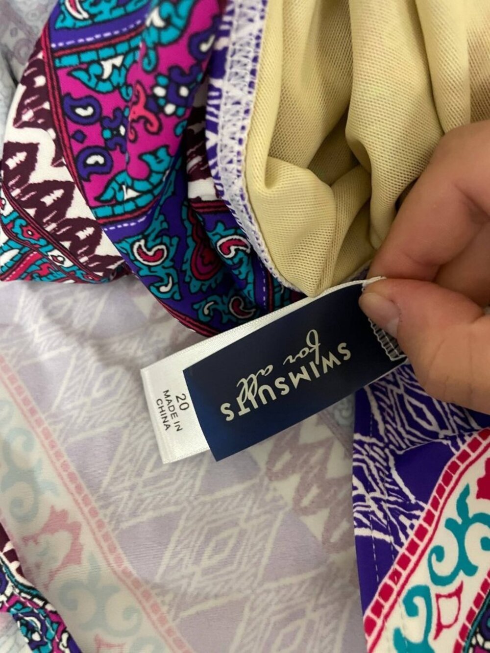 Swimsuits for All Swim Dress Swimsuit Size 20 Colorful Geometric Print NWT - Picture 6 of 12